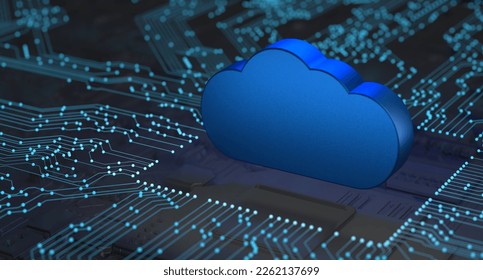 Cloud Computing Digital Information Data Center Technology. Computer Information Storage. Cybersecurity 3d Illustration