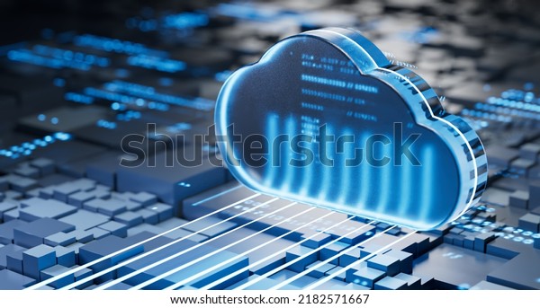 Cloud\
Computing Digital Information Data Center Technology. Computer\
Information Storage. Cybersecurity 3d\
Illustration
