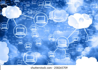 Cloud computing network , abstract background	