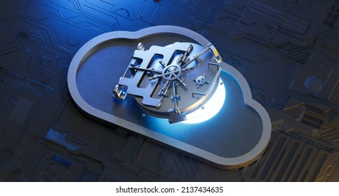 Cloud Computing Ransomware Cyber Security Email Phishing Internet Technology 3d Illustration