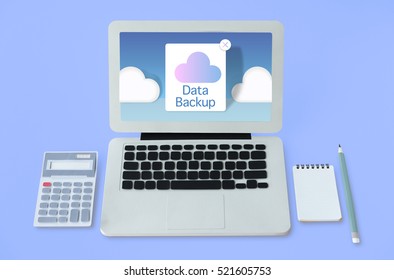 Cloud Computing Storage Icon Laptop