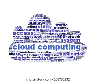 Cloud Computing Symbol Isolated On White Background. Modern Computer Application Symbol