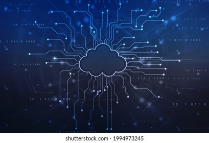Cloud computing technology data storage concept, Digital Cloud computing Concept background. Cyber technology, internet data storage, database Concept