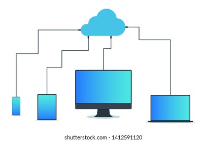 Cloud computing technology. Data synchronization on devices. Template design for hosting, cloud management, data security, server storage, web technologies.
