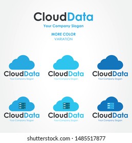 Cloud Data Vector Logo Template With 2 Concept & Multi Pal Color