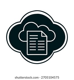 Cloud document isolated on a simple vector graphic of a cloud with a document inside, perfect for technology and business concepts