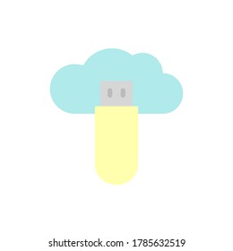 Cloud, Flashcard Icon. Simple Color Illustration Elements Of Internet Storage Icons For Ui And Ux, Website Or Mobile Application