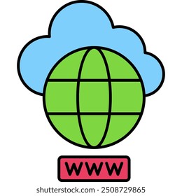 Cloud Hosting illustration with isolated background