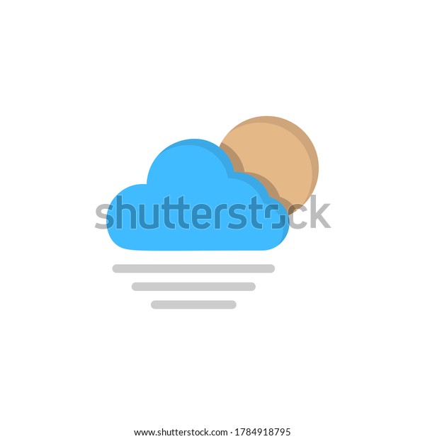 Cloud moon fog icon. Simple line, outline\
illustration of two color weather icons for ui and ux, website or\
mobile application