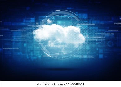 Cloud Network In Abstract Technology Background. Cloud Networking Concept.