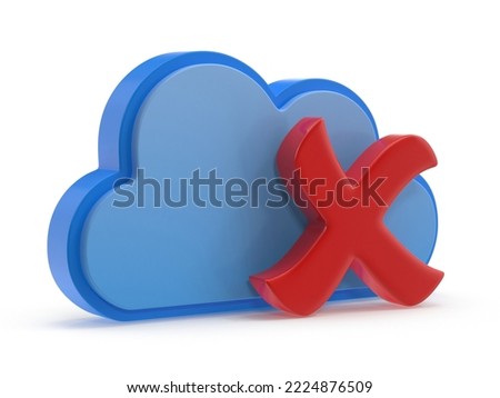 Cloud And Red Cross Mark , This is a 3d rendered computer generated image. Isolated on white.
