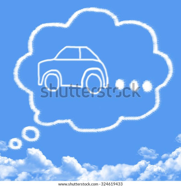 Cloud shaped as dreaming\
about car