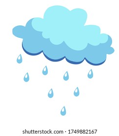 Cloud Sky Water Drops Rain Vector Stock Vector (Royalty Free) 1749726392