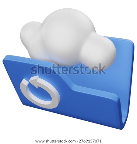 Cloud Storage 3d rendering icon.