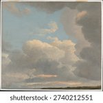 Cloud Study (Early Evening) by Simon Denis. Beautiful vintage oil painting. Vintage artwork.