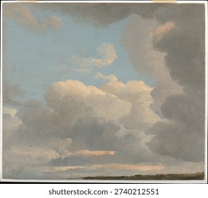 Cloud Study (Early Evening) by Simon Denis. Beautiful vintage oil painting. Vintage artwork.