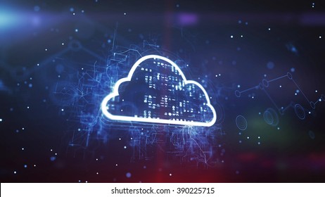 Cloud System Technology Concept On A Cyber Background.