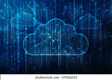 Cloud Technology Concept Background, Cloud Computing Concept, 3d Rendering