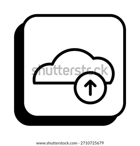 Cloud Upload Icon in Line Style