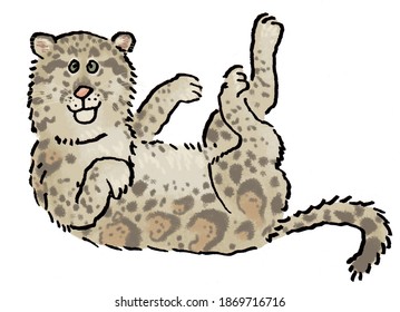 Clouded Leopard Cub Big Cat Illustration