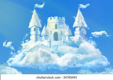 fantasy castle in the clouds