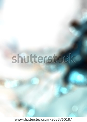 Clouds Macro. Navy blue, White and Gold Streaks. Frosty Background Splash. Water Ink print. Aquamarine Stains Free Hand. Alcohol Ink Drops. Blue Abstract.