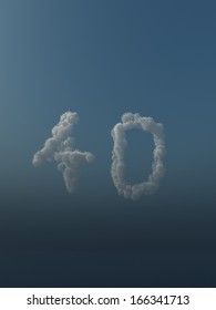 clouds makes the shape of number forty - 3d illustration