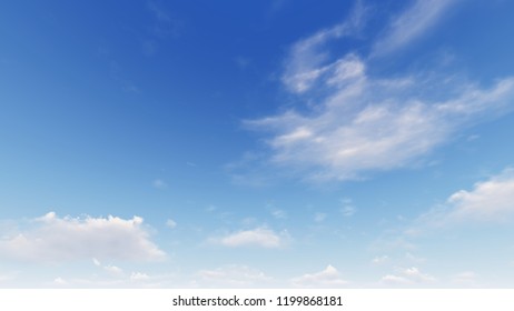 Cloudy blue sky abstract background, blue sky background with tiny clouds, 3d rendering