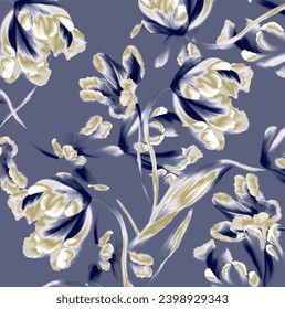 Cloudy Leaf Flower Pattern Textile Print Patterns