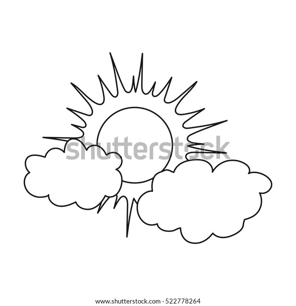 Cloudy Weather Icon Outline Style Isolated Stock Illustration 522778264