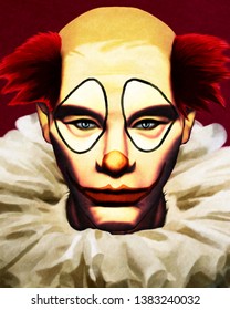 Clown Digital Drawing Sad Face Horror 스톡 일러스트 1383240032 | Shutterstock