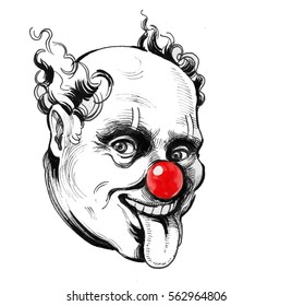 Clown Red Nose Stock Illustration 562964806