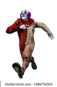 Clown Is Running, 3d Illustration