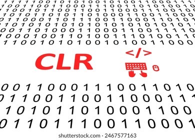 CLR concept binary code 3d illustration