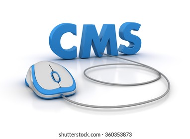 CMS Word With Computer Mouse - High Quality 3D Render
