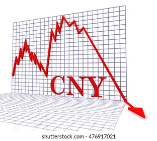 Cny Graph Negative Representing Foreign Exchange 3d Rendering