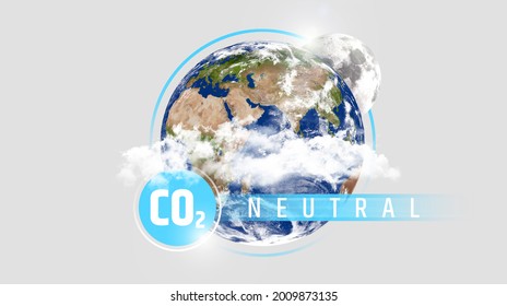 CO2 Carbon Neutral Emission. 3d Illustration.