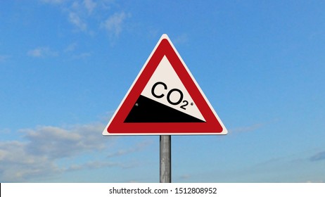 Co2 Warning Street Sign Blue Sky Stock Illustration 1512808952