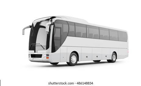 Coach Bus 3D Rendering Isolated on White