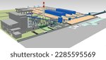 coal handling system 3D illustration