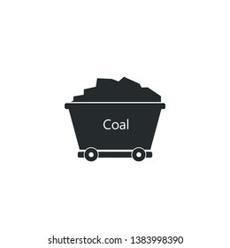 Coal Mine Trolley Icon. Clipart Image Isolated On White Background