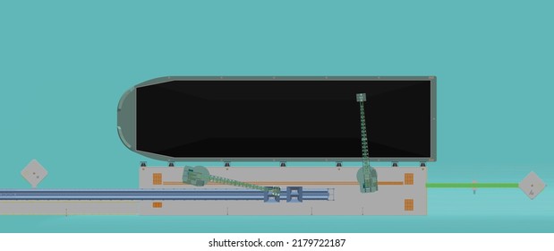 Coal Ship Jetty Construction 3D Illustration