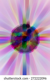 Coalescence Of A World In An Alternate Universe: Multicolored Imaginary Abstract Of Planetary Formation With Radial Blur Of A Starburst In The Vicinity
