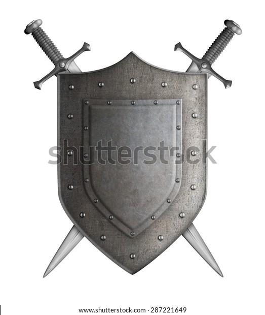 中世の騎士の盾と剣のコート のイラスト素材
