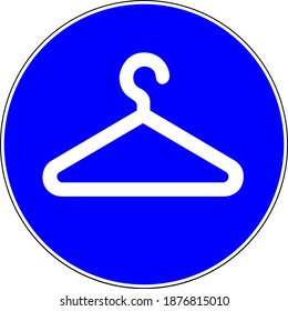 Coat Check Available Blue Sign On White Background