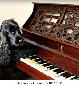 Cocker Black Paying Mozart Music In The Piano