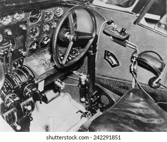 Cockpit Of Amelia Earhart's Plane, A Lockheed L-10E Electra, Transmitter Key From Which She Transmitted An Urgent SOS From Somewhere In The Central Pacific Ocean Where Her Plane Vanished July 2, 1937.