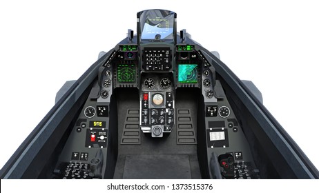 Cockpit Fighter Jet Plane Flight Military Stock Illustration 1373515376 