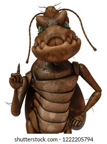 Cockroach Cartoon White Background This Character Stock Illustration 