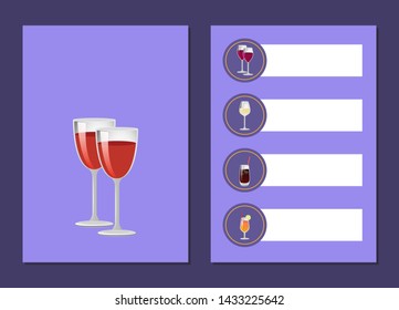 Cocktails menu cover design list of drinks prices and ingredients choose refreshing alcohol beverage bar card with restaurant choice raster illustration - Powered by Shutterstock